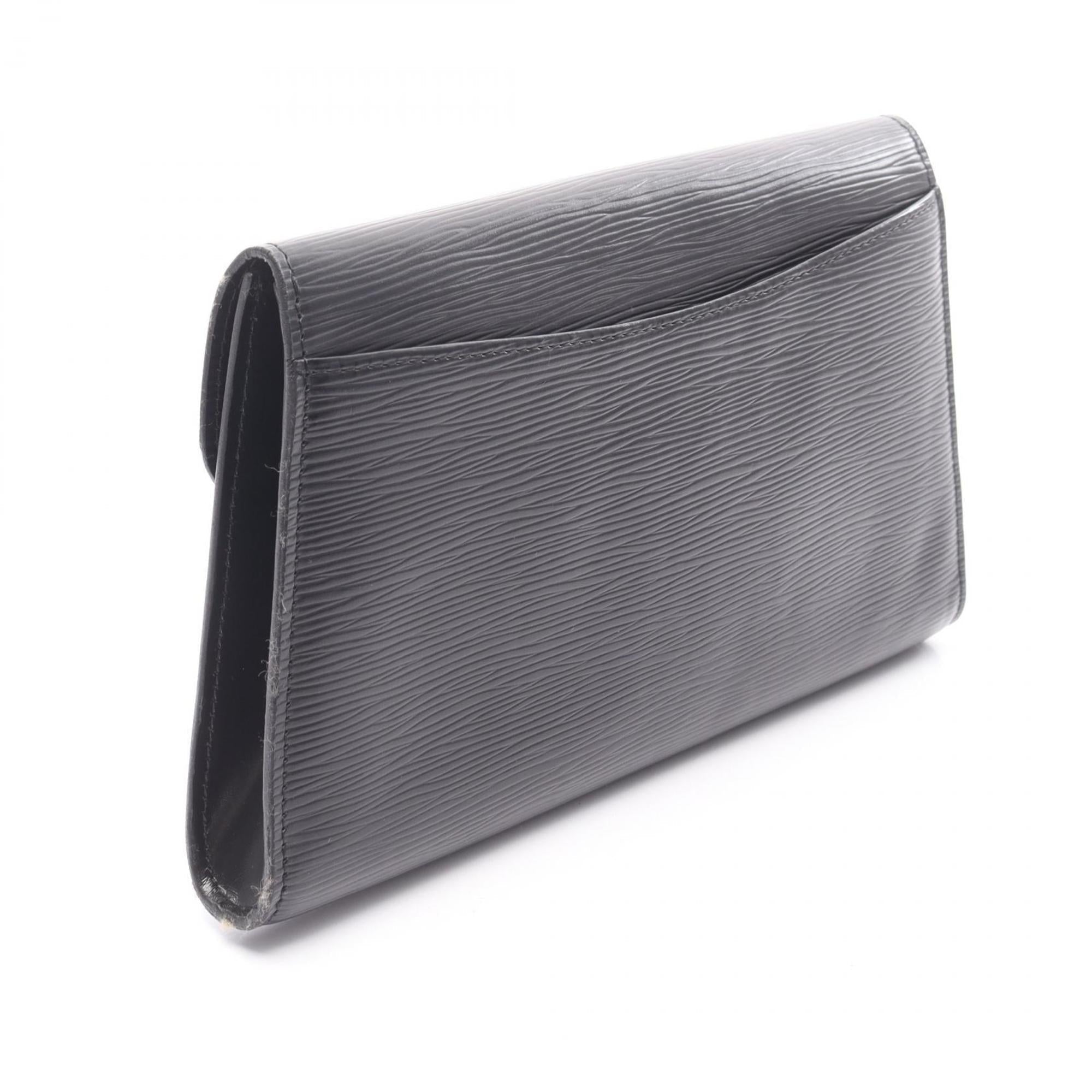 Louis Vuitton Black Noir Epi Leather Clutch Bag