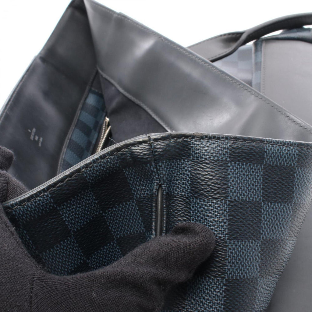 Louis Vuitton Black Navy Coated Canvas Tote Bag