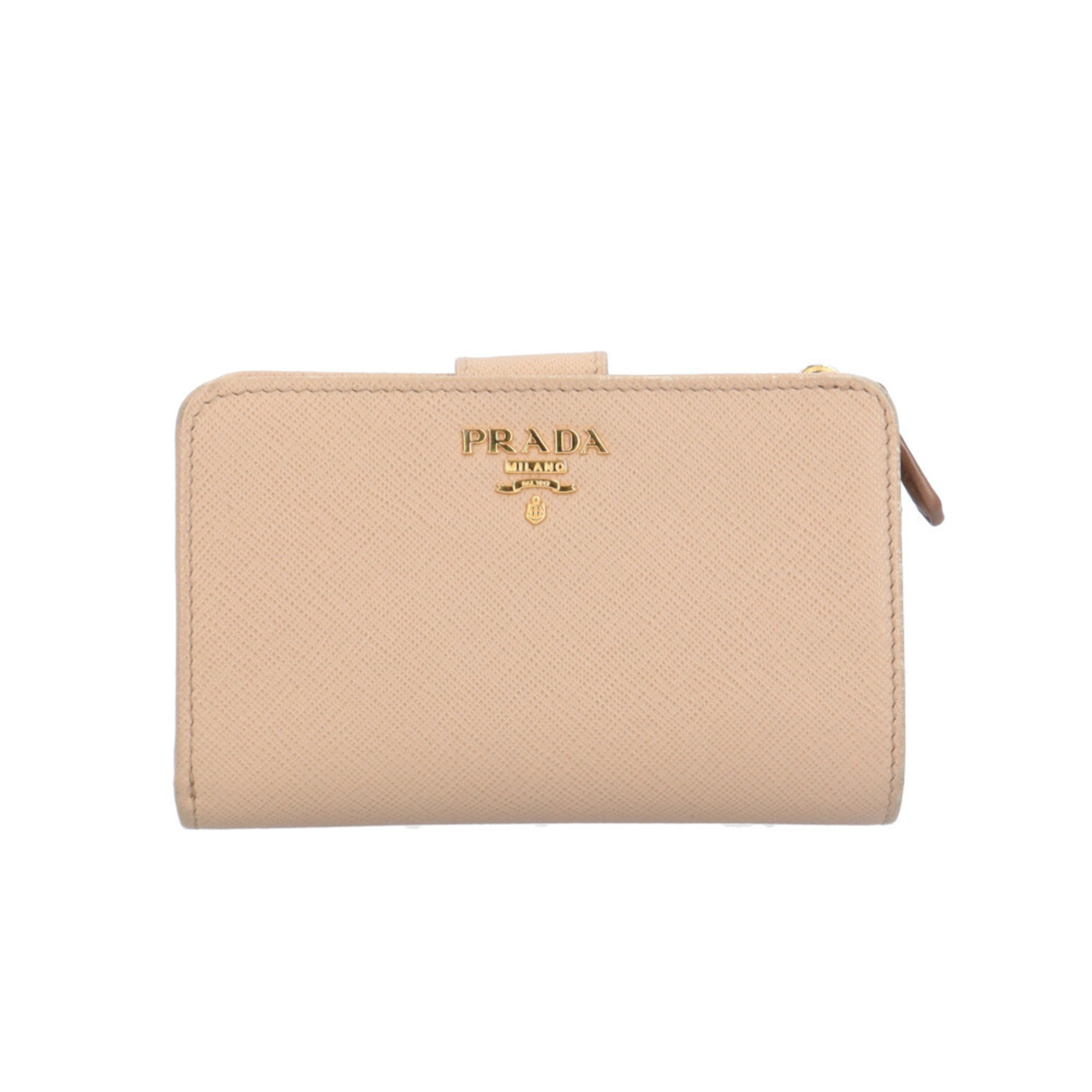 Prada Beige Leather Wallet (Bi-Fold)