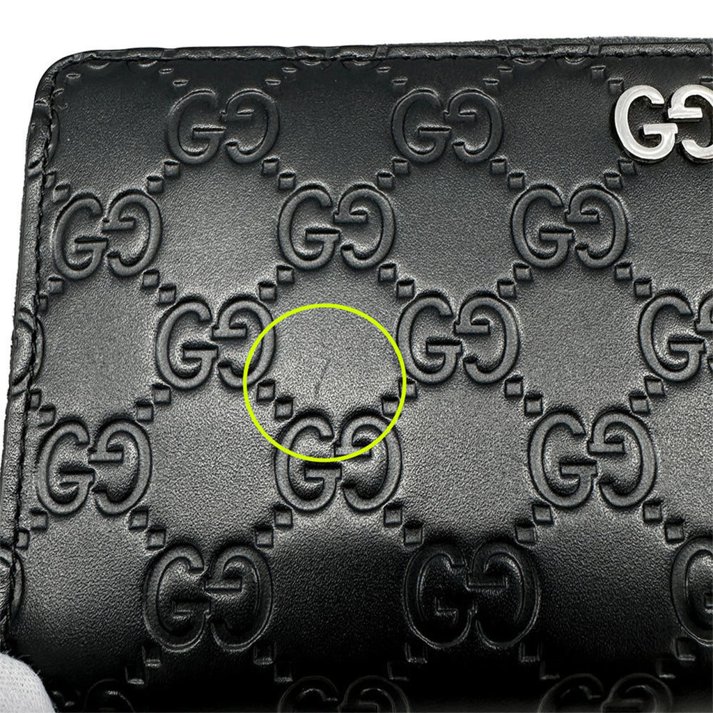 Gucci Black Leather Long Wallet (Bi-Fold) (Pre-Owned)