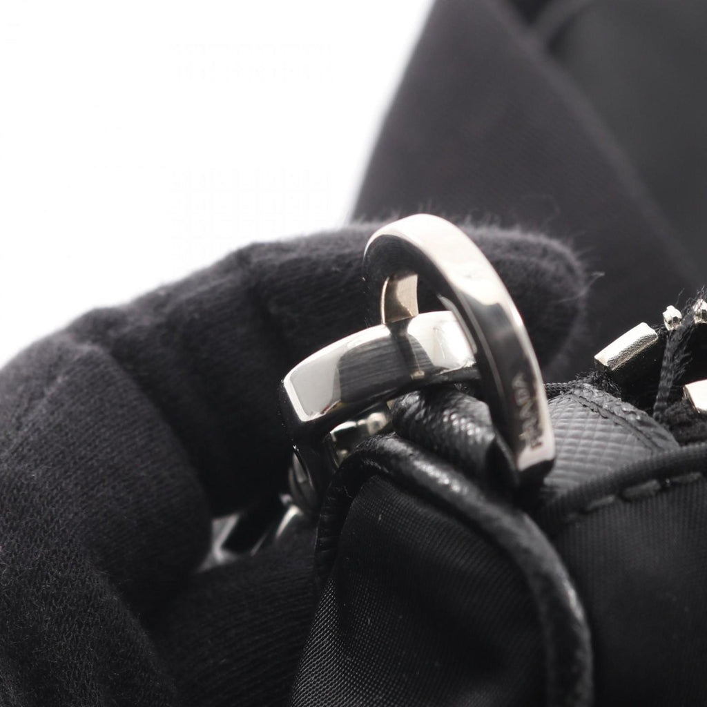 Prada Black Nylon Saffiano Triangle Shoulder Bag