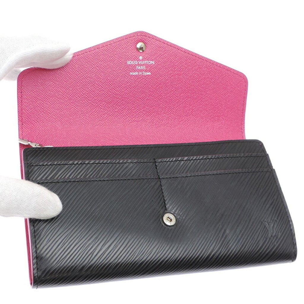 Louis Vuitton Black Hot Pink Noir Pink Epi Leather Long Wallet