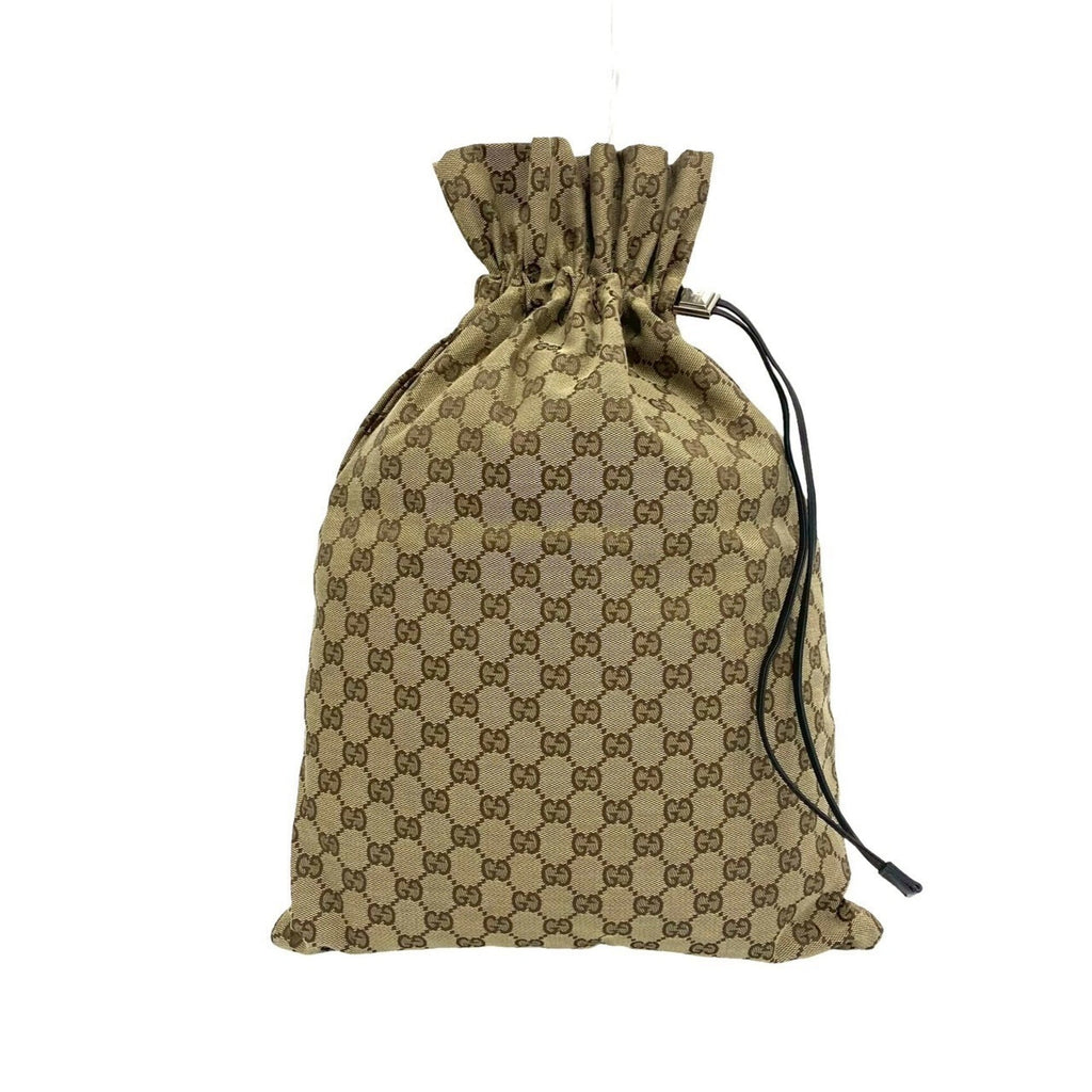 Gucci Brown Canvas Leather Handbag Pouch Shoulder Bag Tote Bag (Pre-Owned)