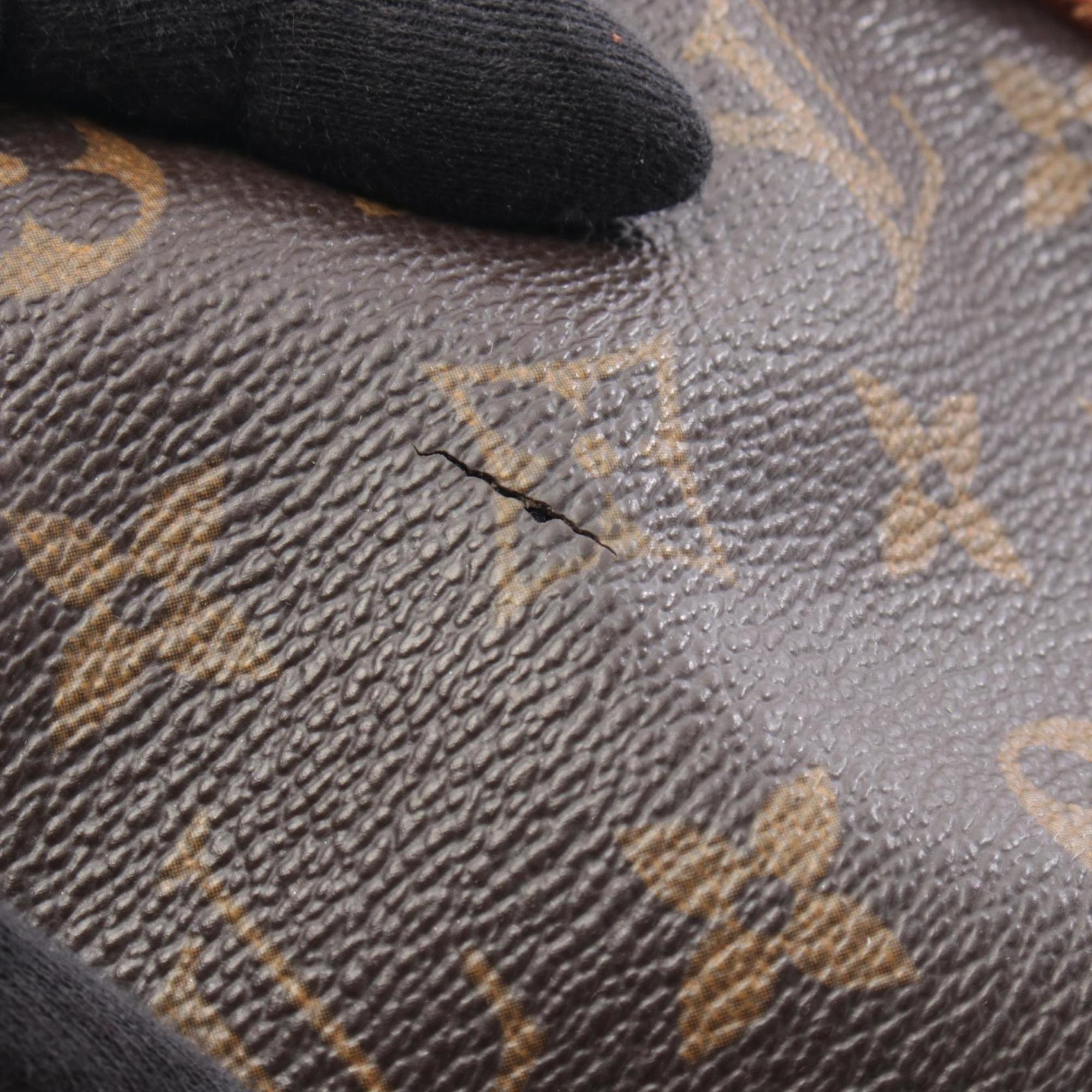 Louis Vuitton Brown Coated Canvas Leather Handbag Tote Bag