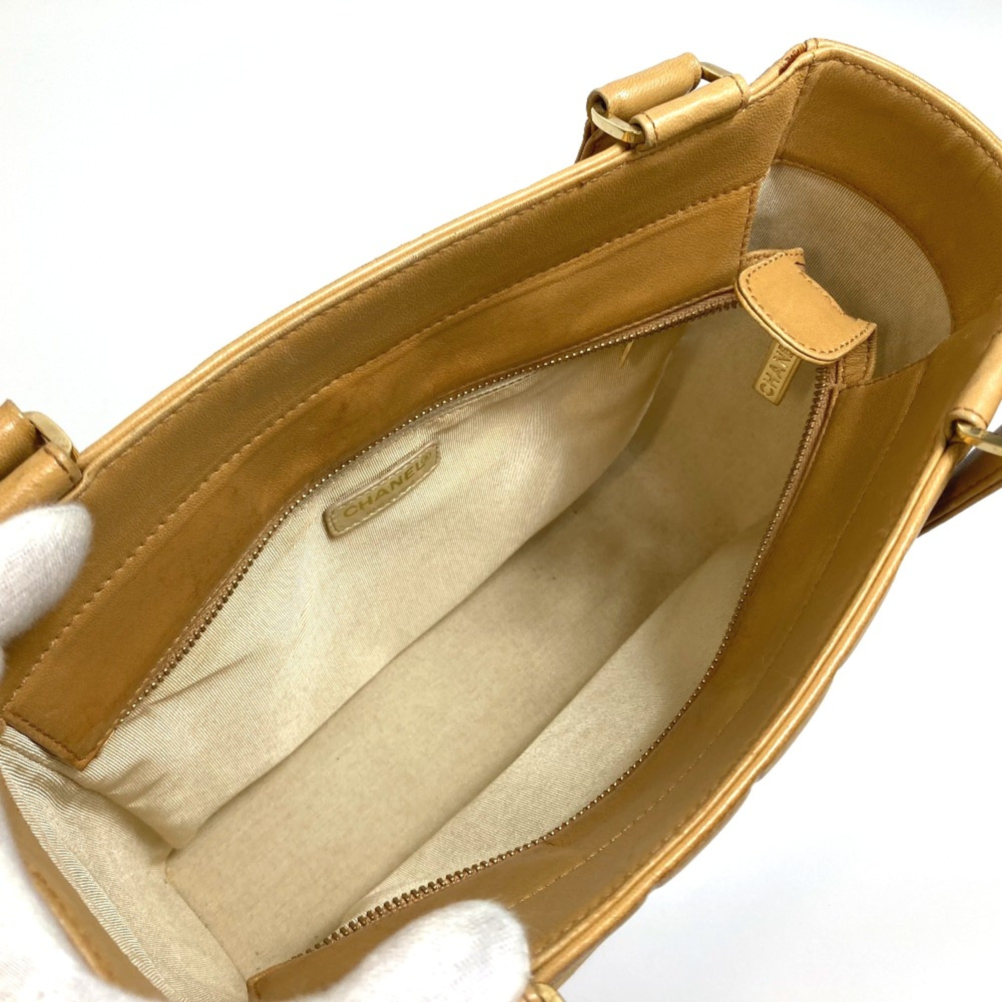 Chanel Beige Leather Tote Bag