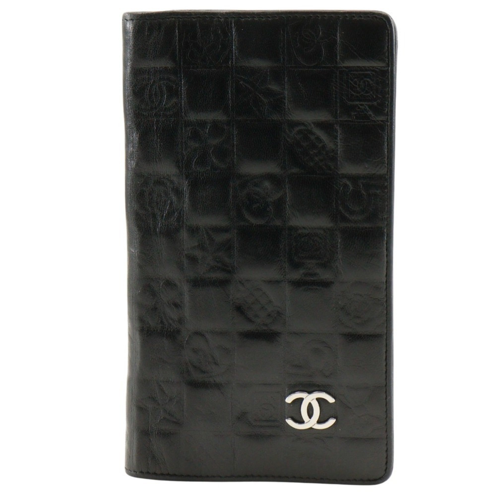 Chanel Black Leather Long Wallet (Bi-Fold)