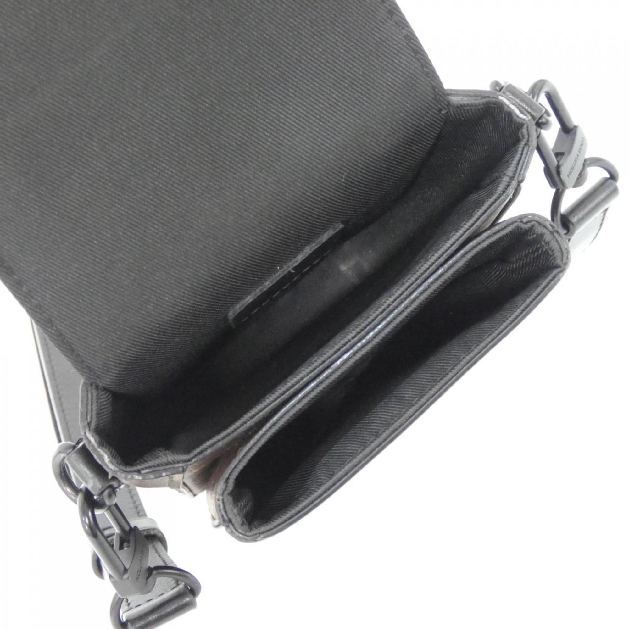 Louis Vuitton Black Marron Coated Canvas Shoulder Bag
