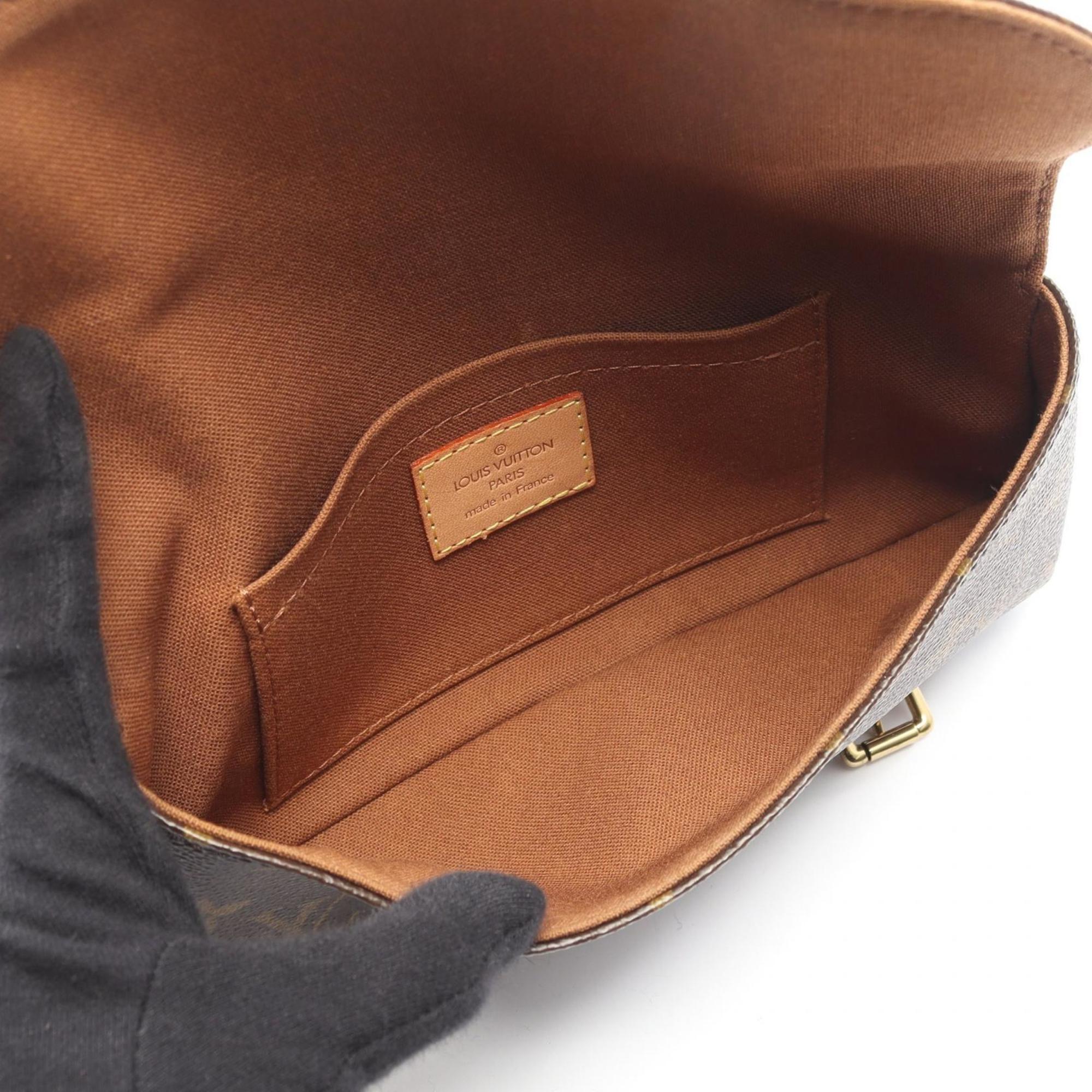 Louis Vuitton Brown Coated Canvas Leather Fanny Pack Handbag Pochette