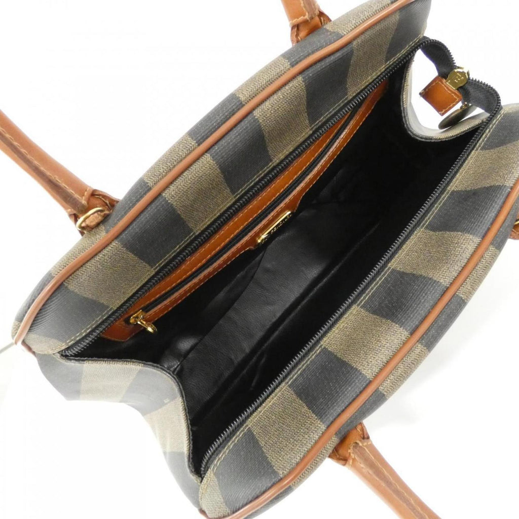 Fendi Brown Coated Canvas Handbag
