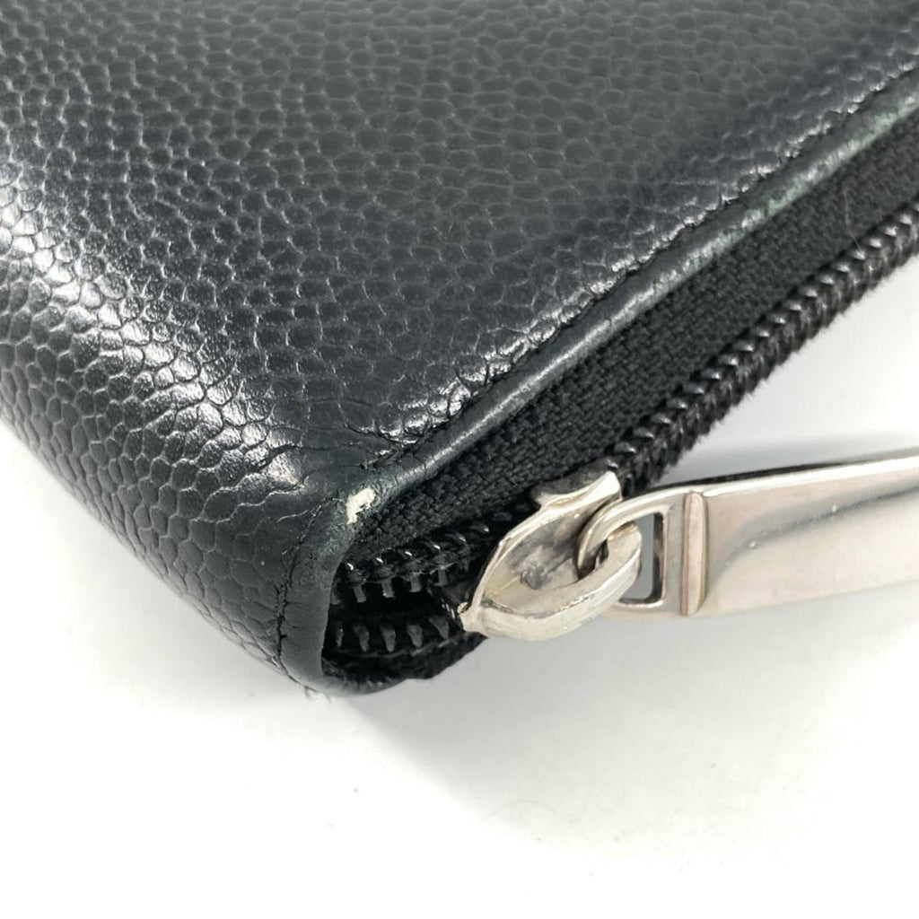 Chanel Black Leather Long Wallet (Bi-Fold)