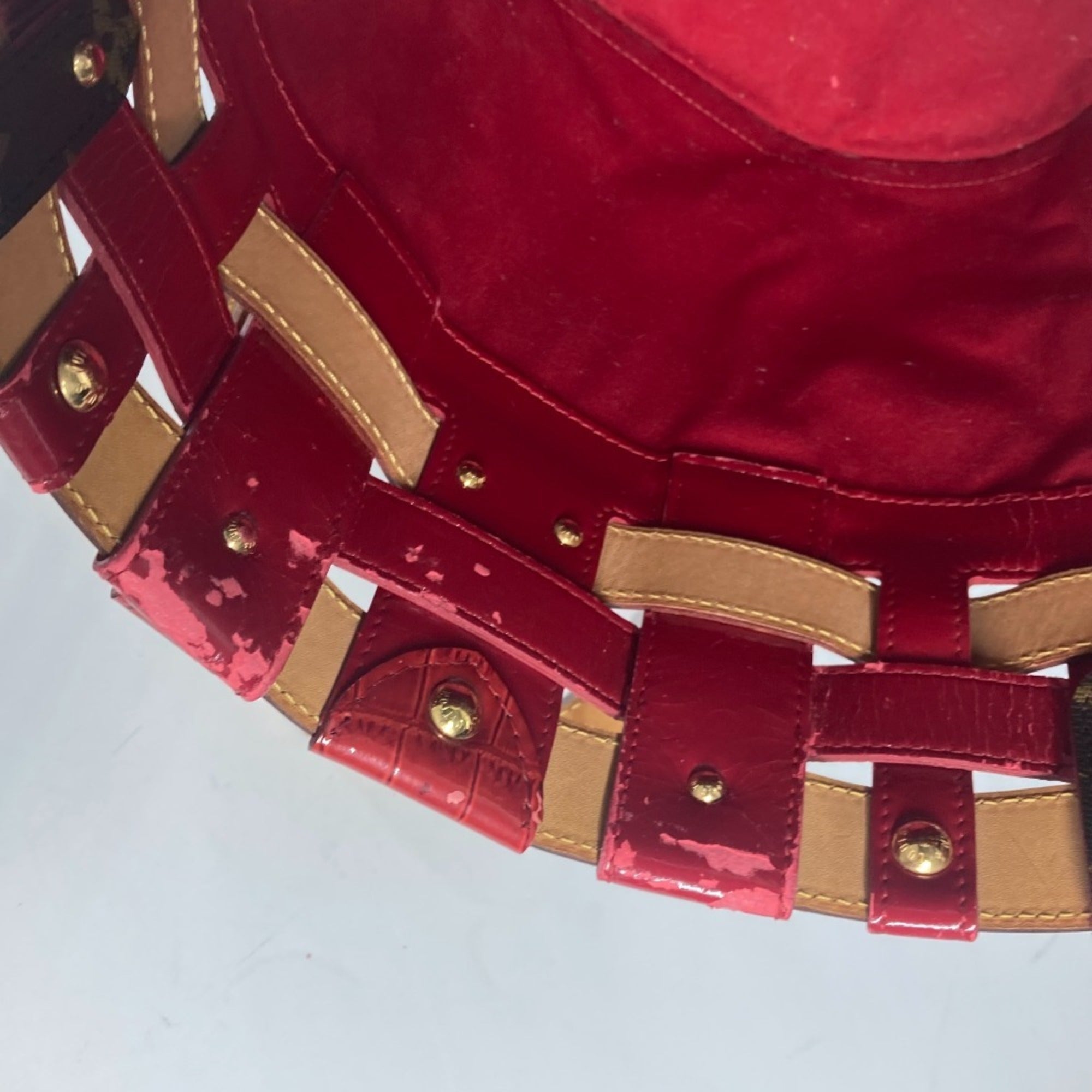 Louis Vuitton Brown Red Color Monogram Shoulder Bag Tote Bag