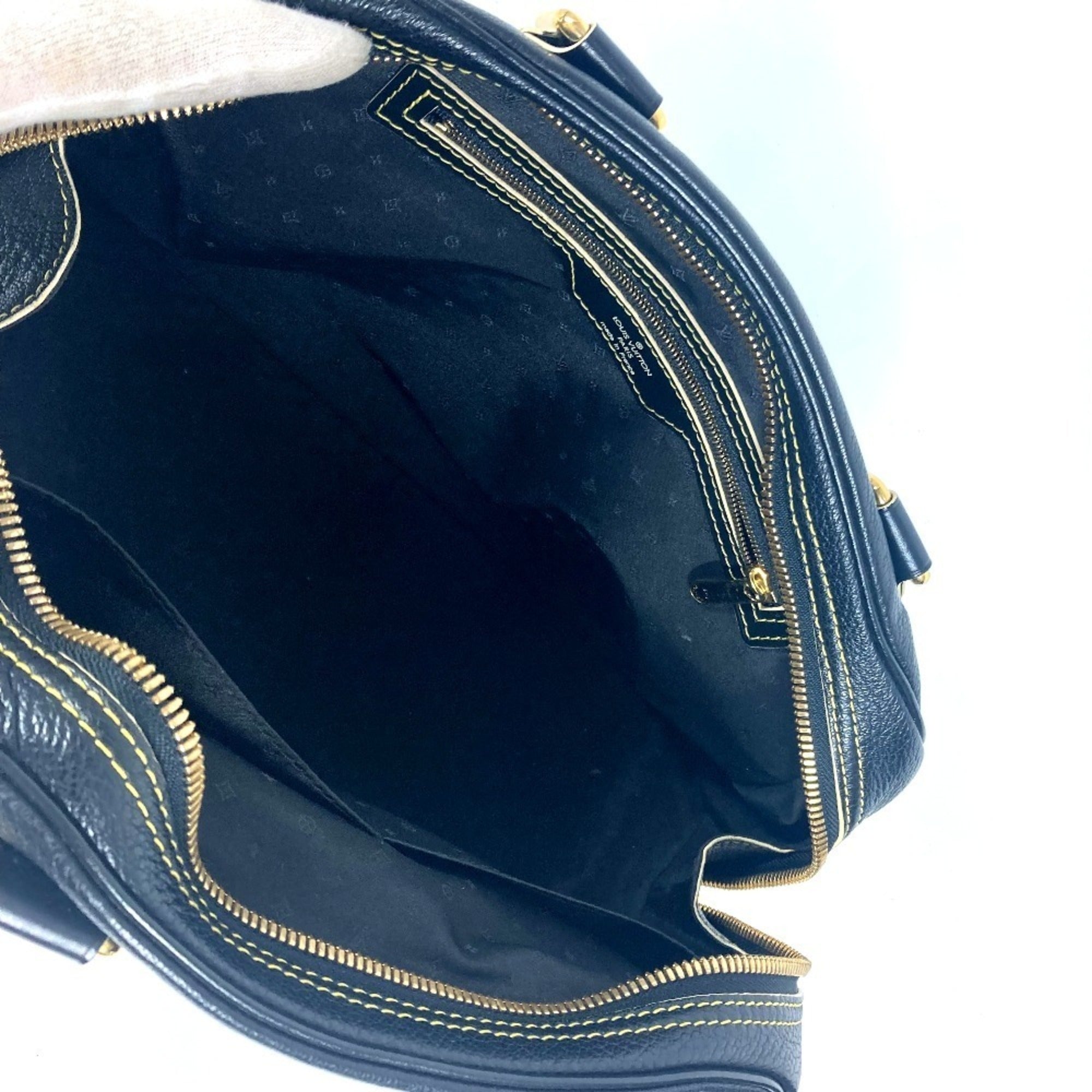 Louis Vuitton Suhali Black Noir Suhali Leather Boston Bag Handbag Shoulder Bag