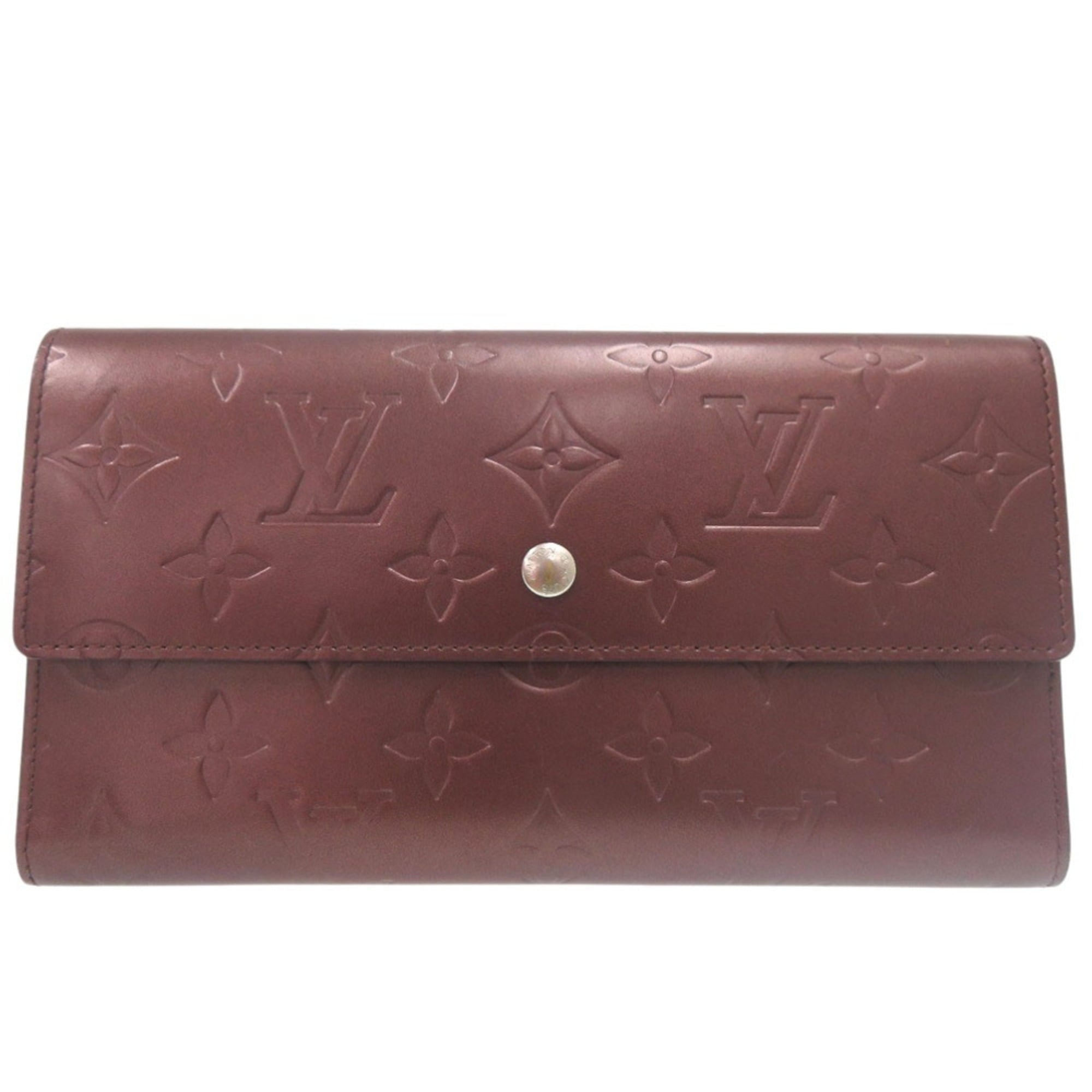 Louis Vuitton Violet Monogram Mat Long Wallet (Tri-Fold)