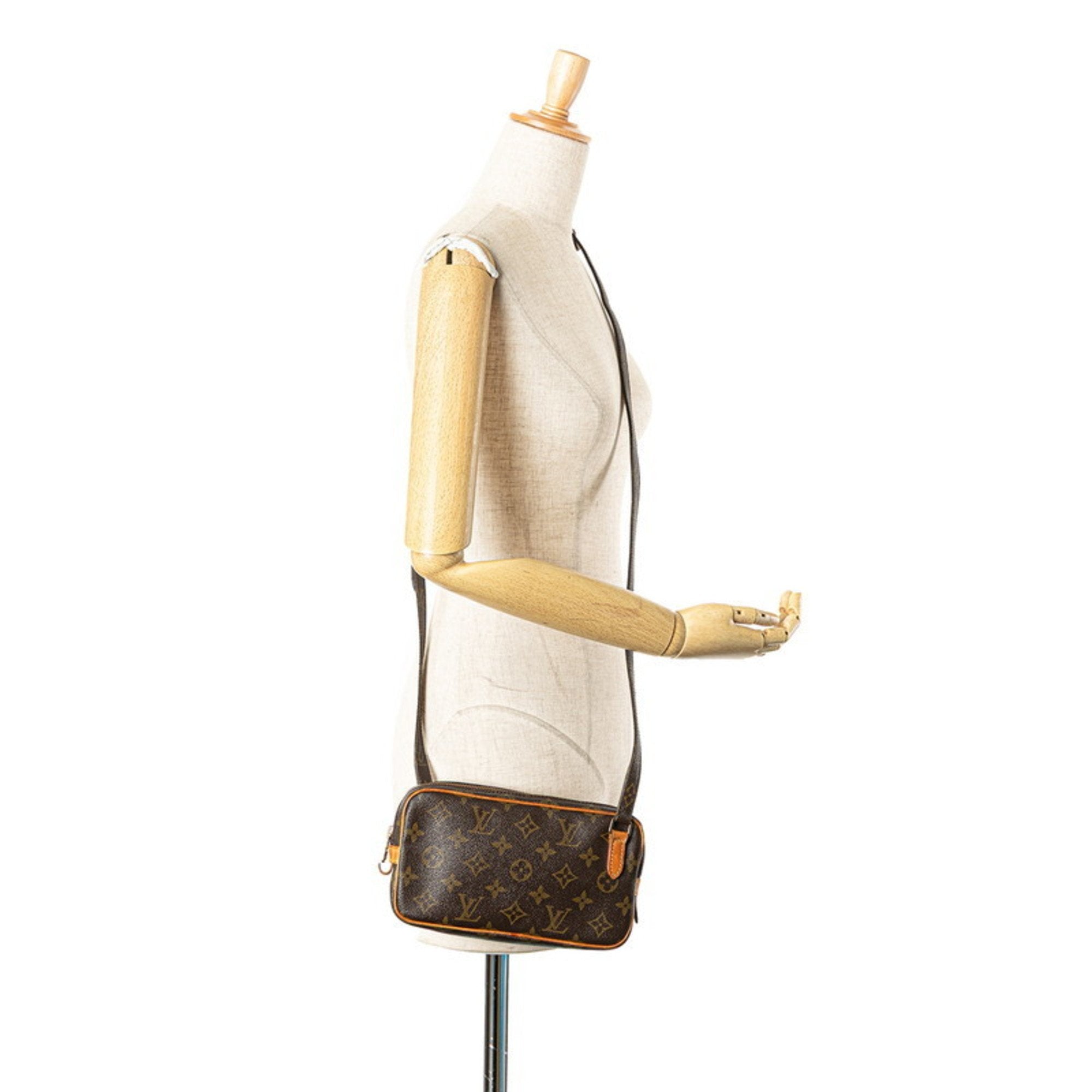 Louis Vuitton Brown Pvc Leather Pochette Shoulder Bag