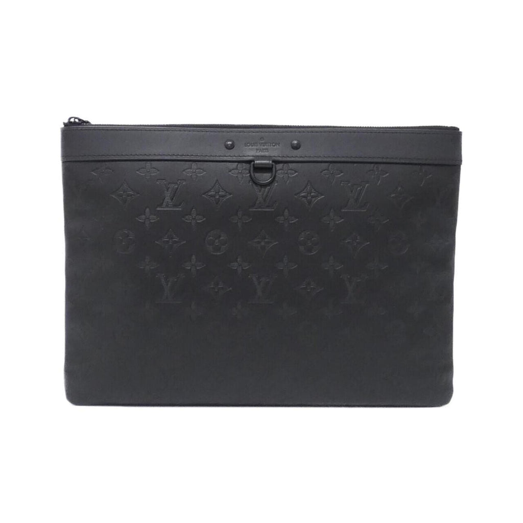 Louis Vuitton Monogram Shadow Black Leather Handbag Pochette