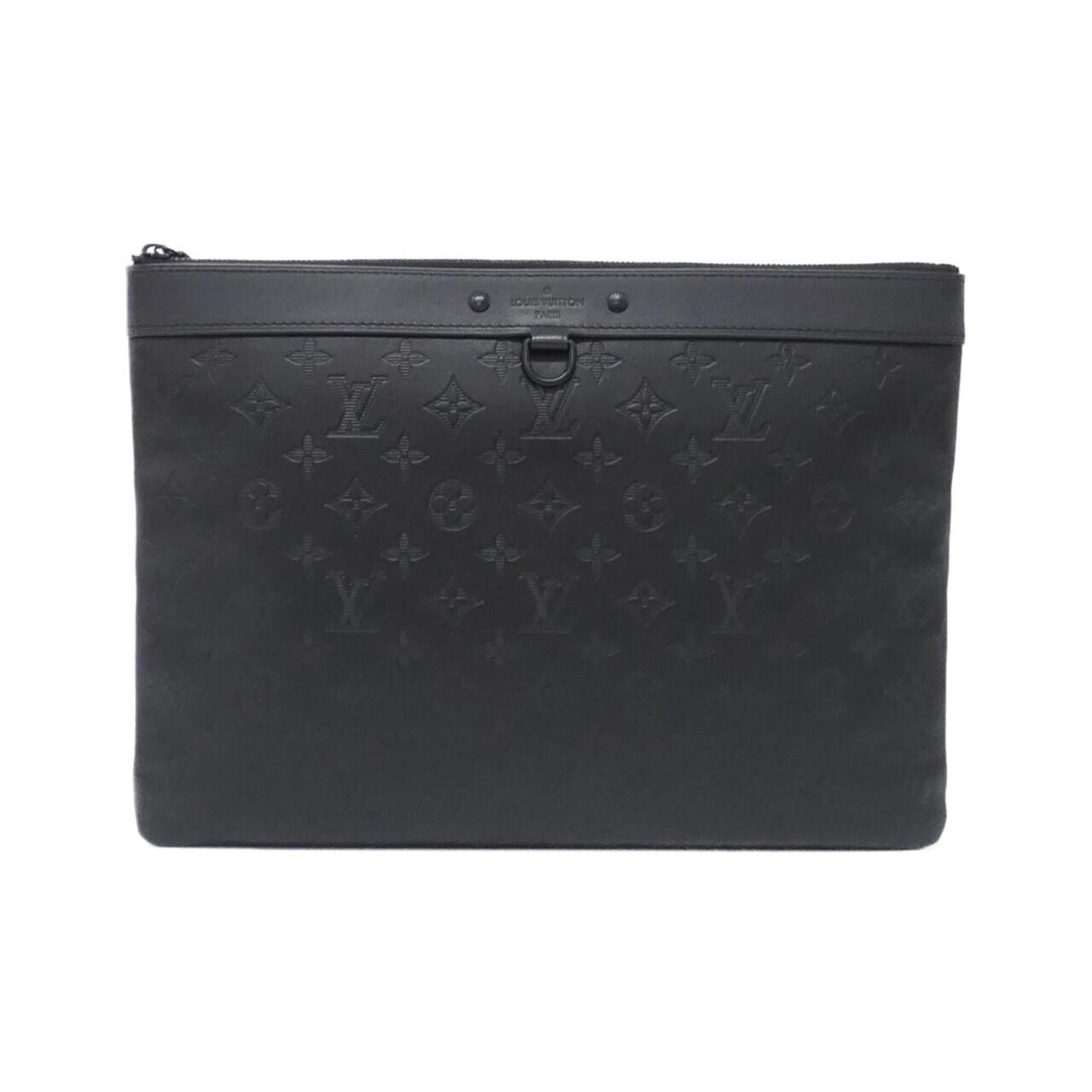 Louis Vuitton Monogram Shadow Black Leather Handbag Pochette