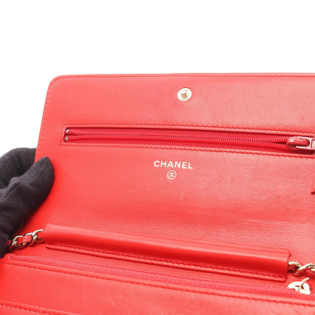 Chanel Red Color Leather Handbag Shoulder Bag