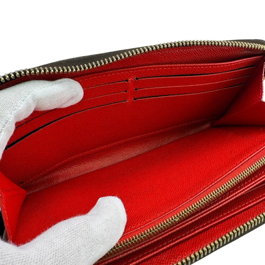 Louis Vuitton Brown Red Color Leather Long Wallet