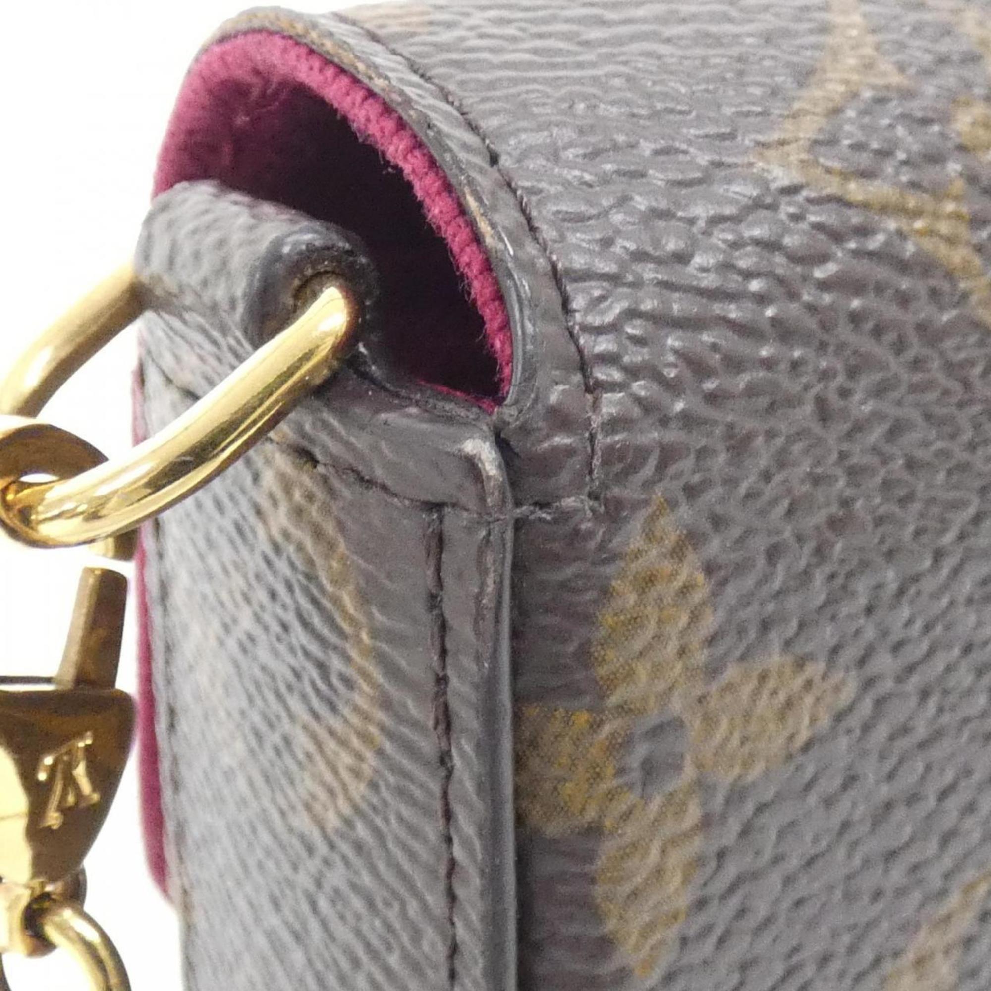 Louis Vuitton Monogram Marron Coated Canvas Pochette Shoulder Bag