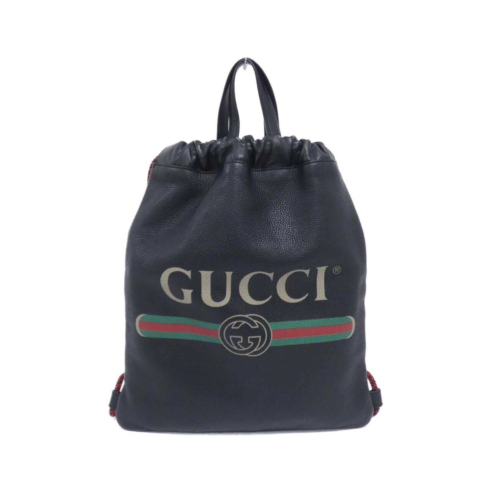 Gucci Black Leather Backpack (Pre-Owned)