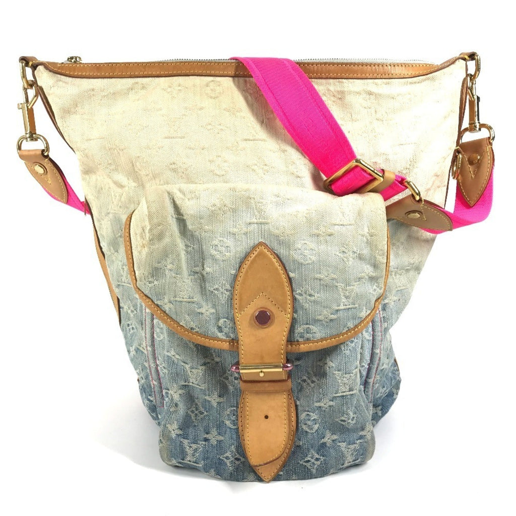 Louis Vuitton Monogram Denim Blue Pink Monogram Denim Shoulder Bag