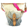 Louis Vuitton Monogram Denim Blue Pink Monogram Denim Shoulder Bag