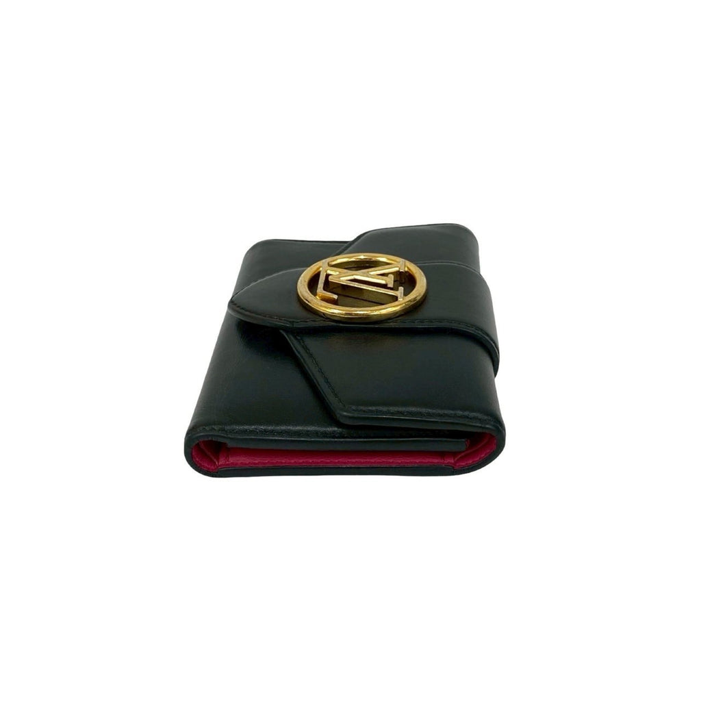 Louis Vuitton Black Pink Leather Wallet (Tri-Fold)