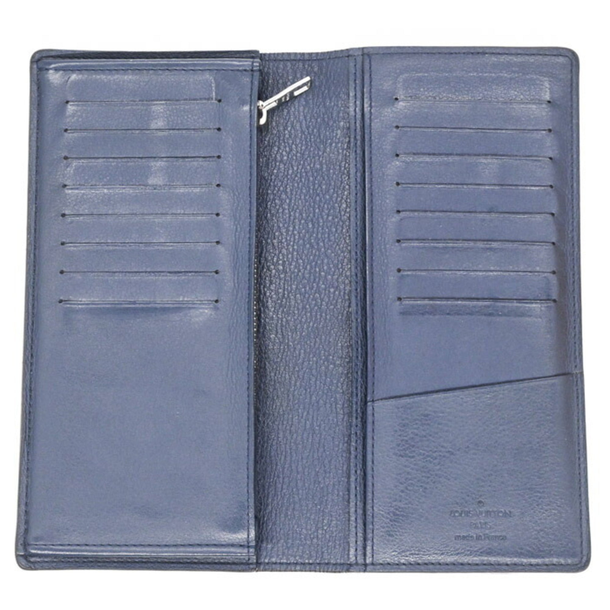 Louis Vuitton Navy Leather Long Wallet