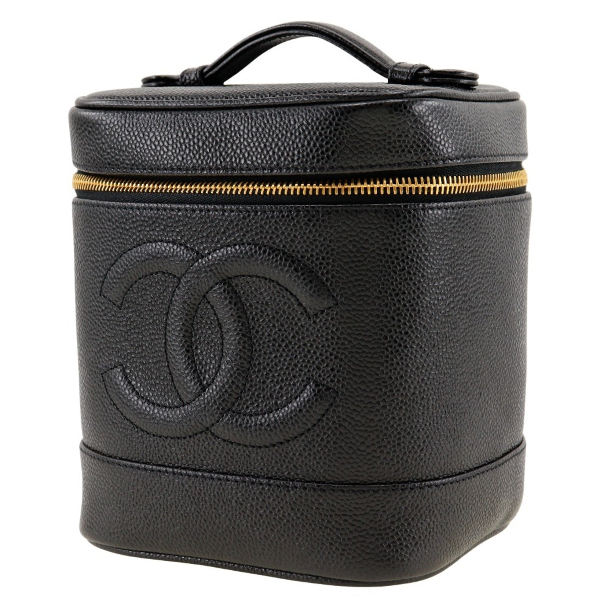 Chanel Caviar Skin Black Caviar Leather Handbag