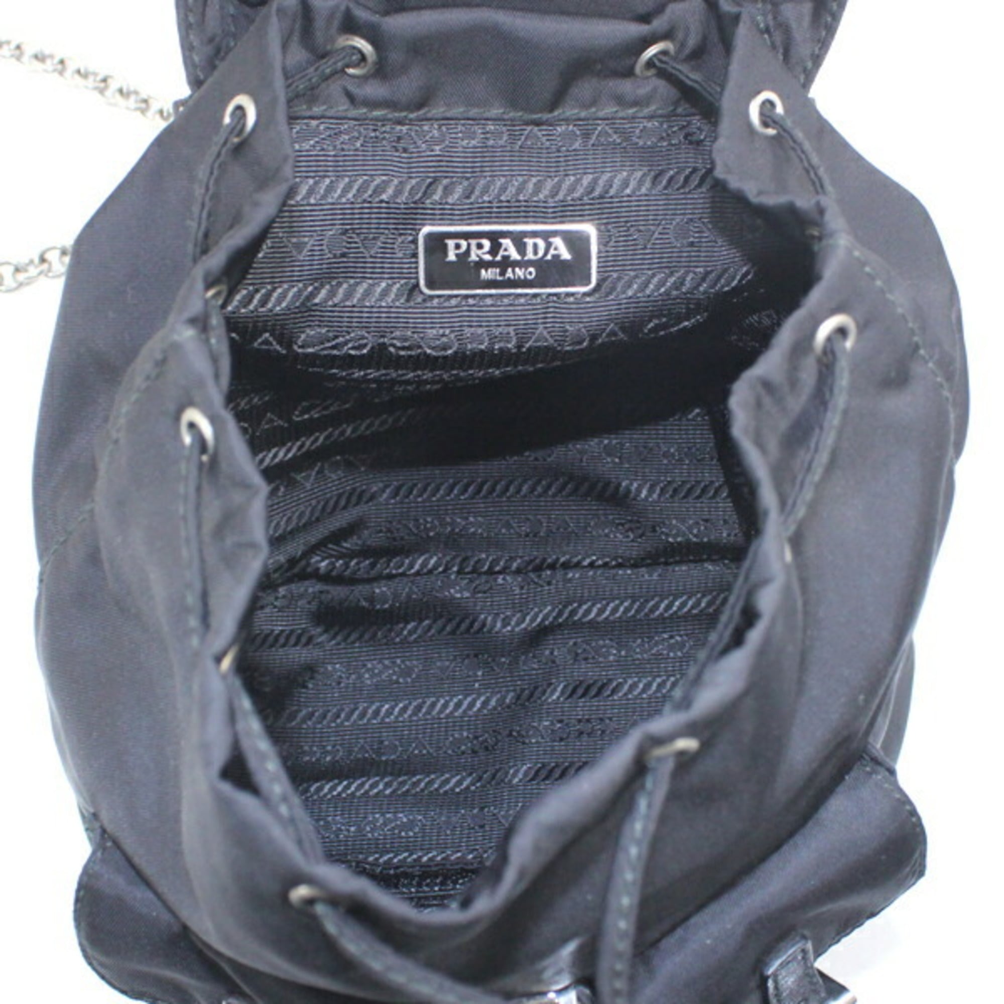Prada Black Nero Nylon Leather Shoulder Bag