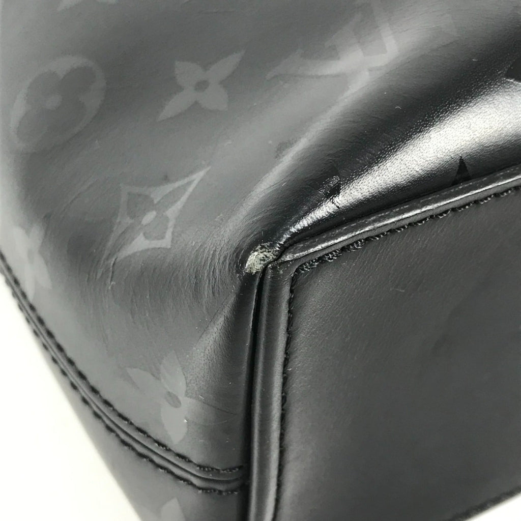 Louis Vuitton Black Noir Leather Briefcase Handbag Tote Bag