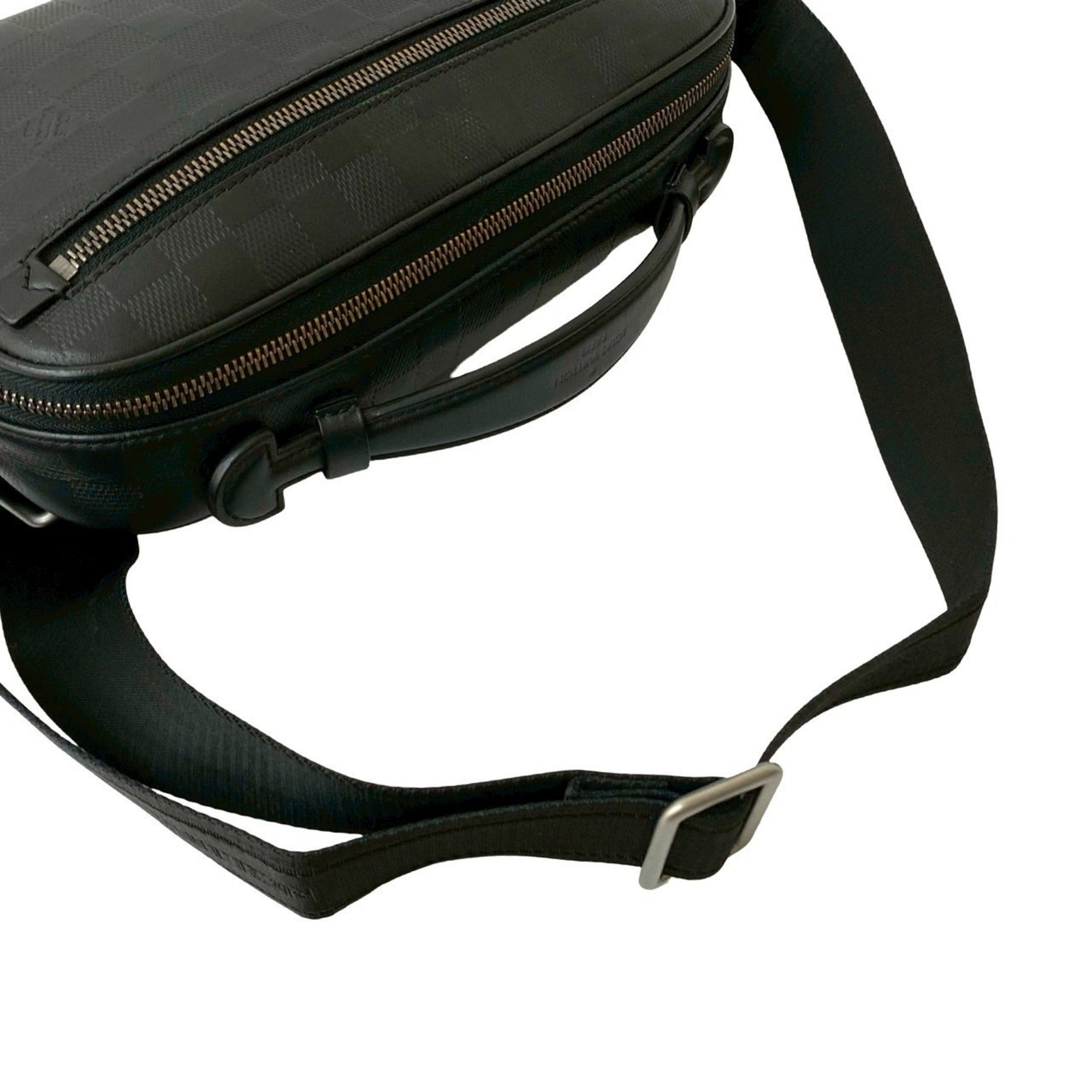 Louis Vuitton Black Leather Handbag Sling Bag