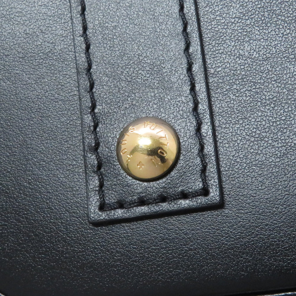 Louis Vuitton Black Noir White Leather Handbag Shoulder Bag