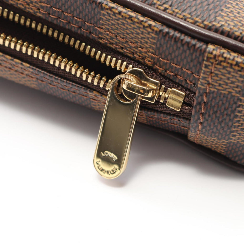Louis Vuitton Brown Ebene Damier Canvas Leather Pvc Pouch