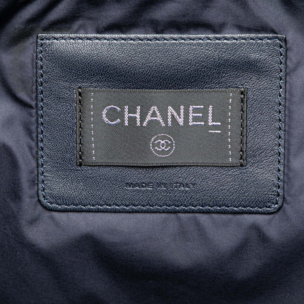 Chanel Navy Pink Nylon Wool Handbag Shoulder Bag
