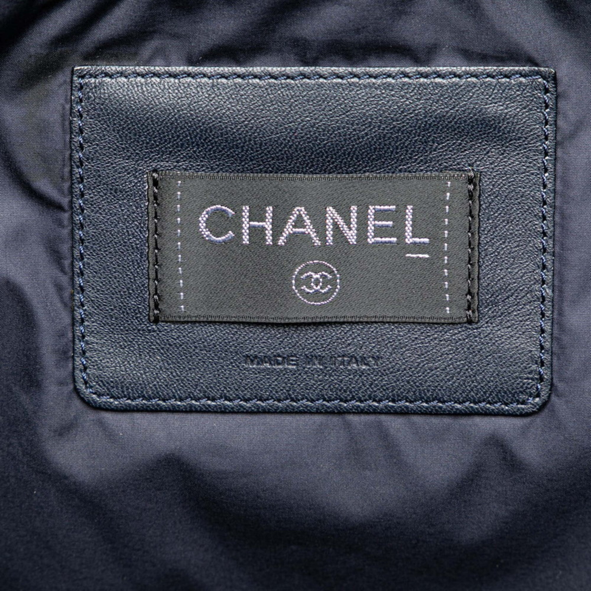 Chanel Navy Pink Nylon Wool Handbag Shoulder Bag