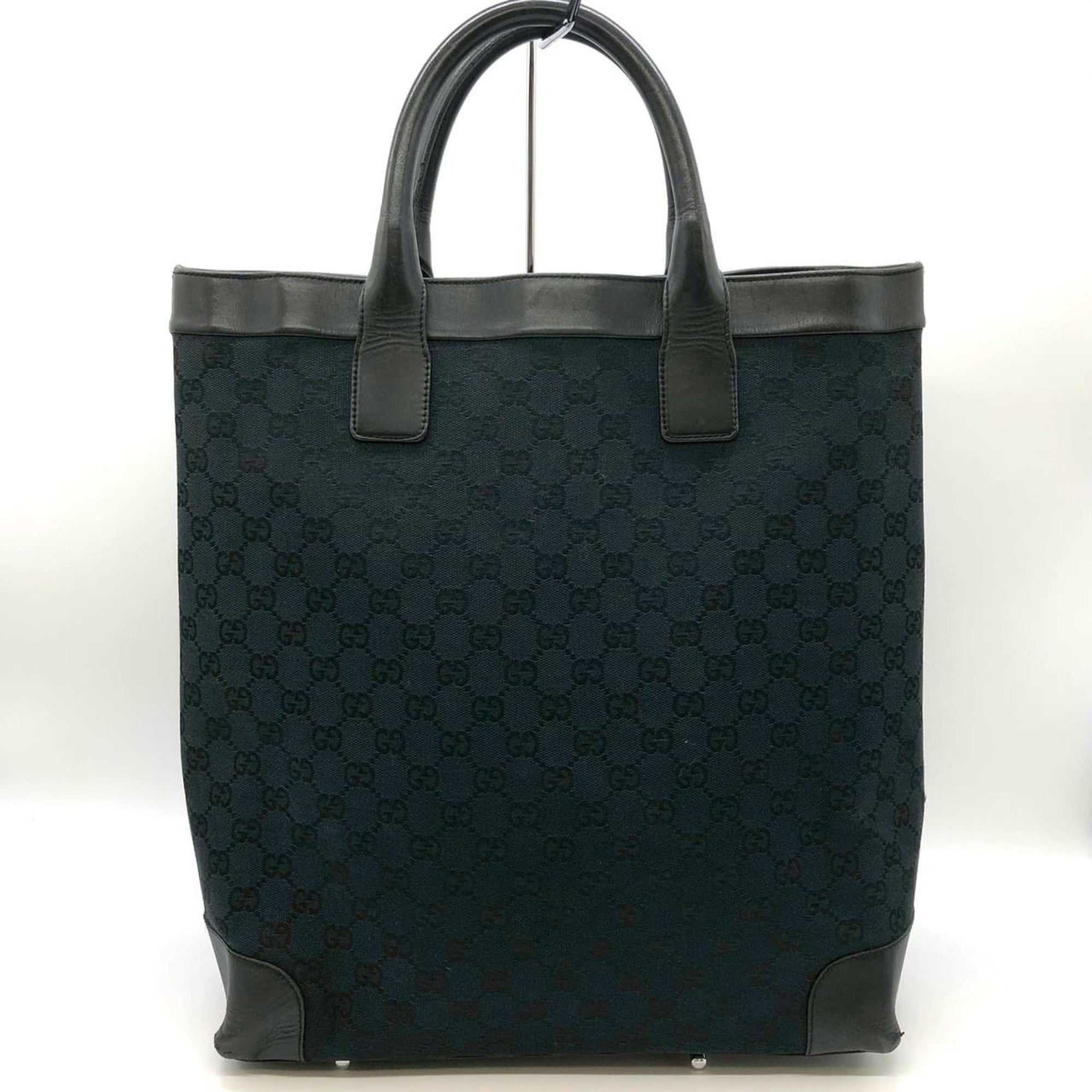Gucci Gg Canvas Black Gg Canvas Handbag Tote Bag (Pre-Owned)