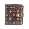 Louis Vuitton Brown Red Color Monogram Cherry Blossom Canvas Wallet