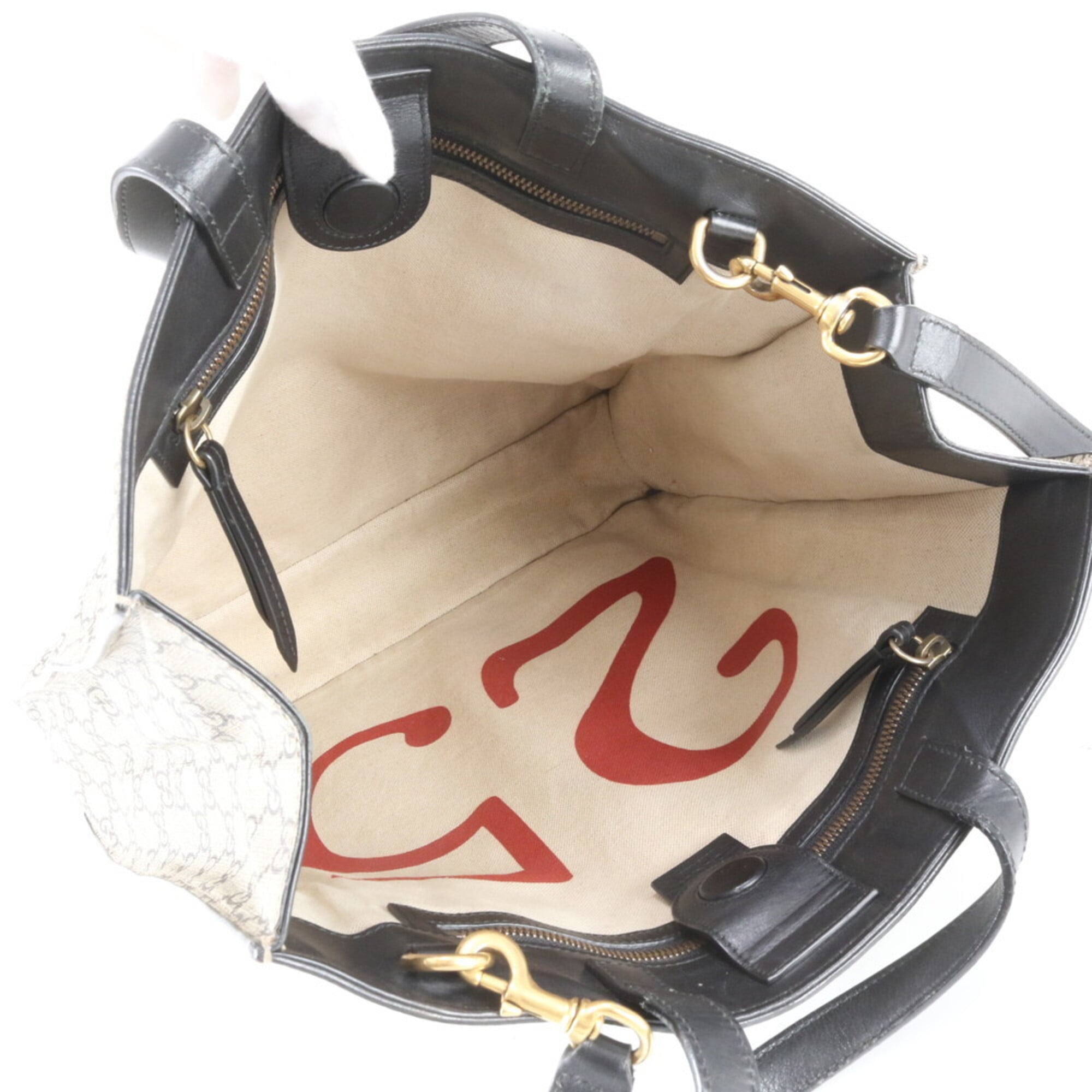 Gucci Beige Leather Coated Canvas Messenger Bag Shoulder Bag (Pre-Owned)
