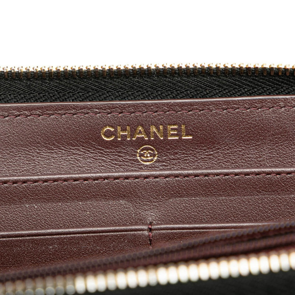 Chanel Black Grained Calfskin Long Wallet (Bi-Fold)