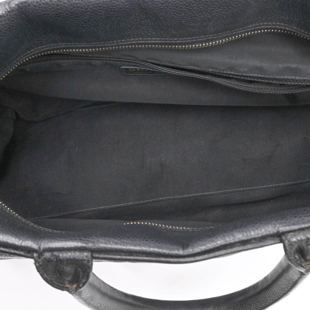 Chanel Black Grained Calfskin Handbag