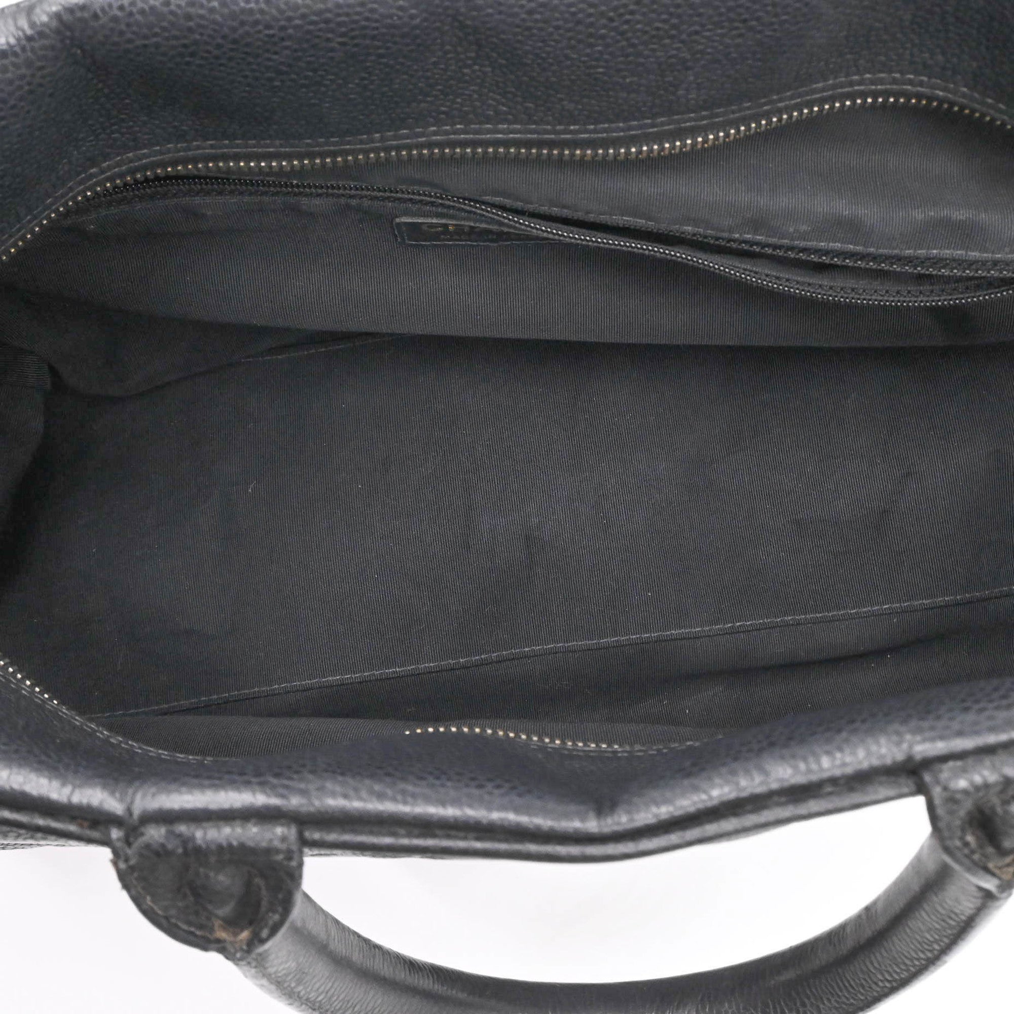 Chanel Black Grained Calfskin Handbag