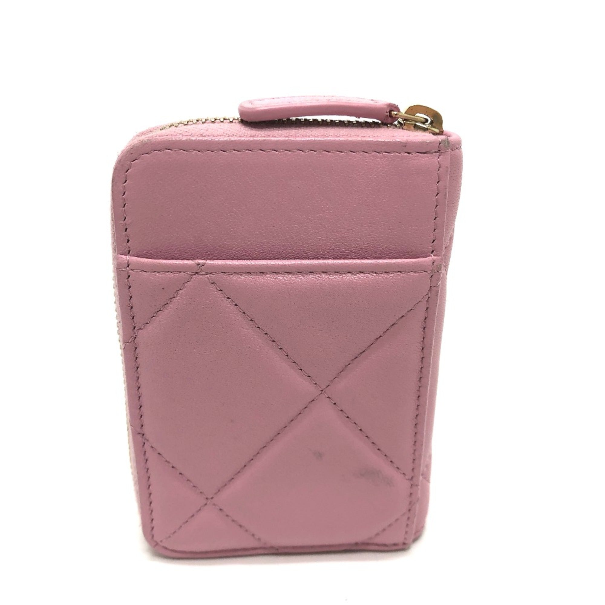 Chanel Pink Leather Coin Purse/Coin Case