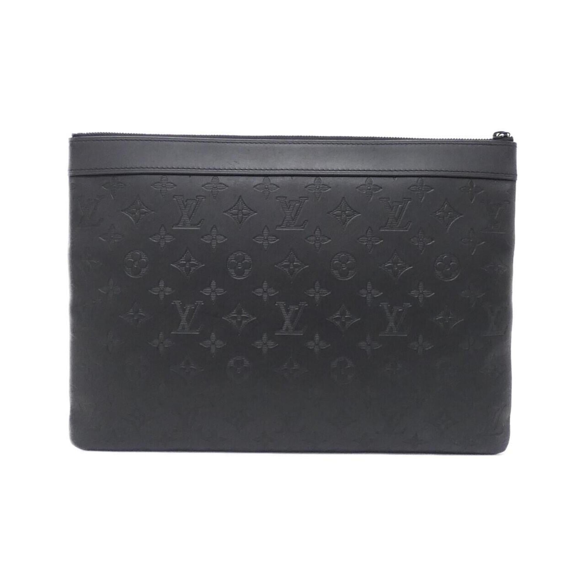 Louis Vuitton Monogram Shadow Black Leather Handbag Pochette