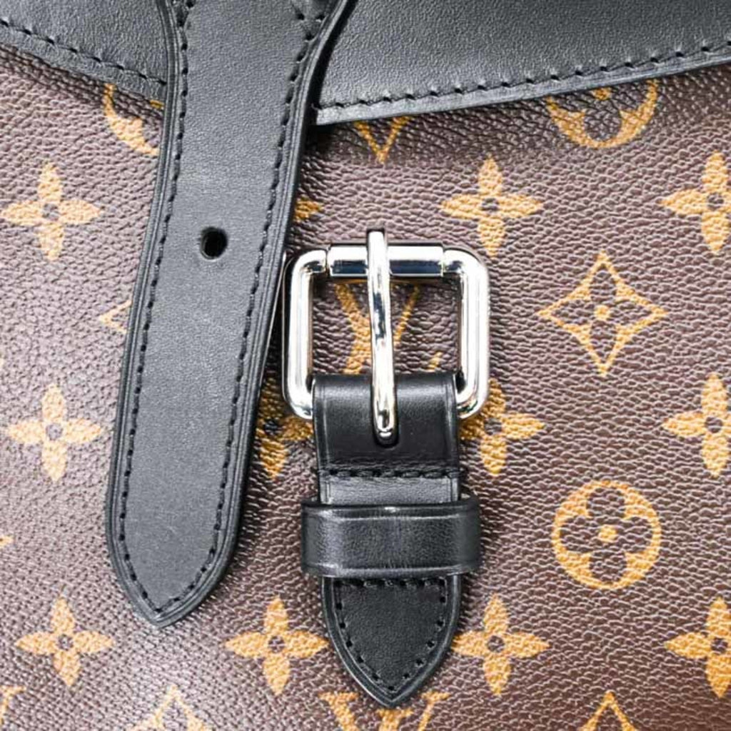 Louis Vuitton Black Brown Monogram Monogram Leather Backpack