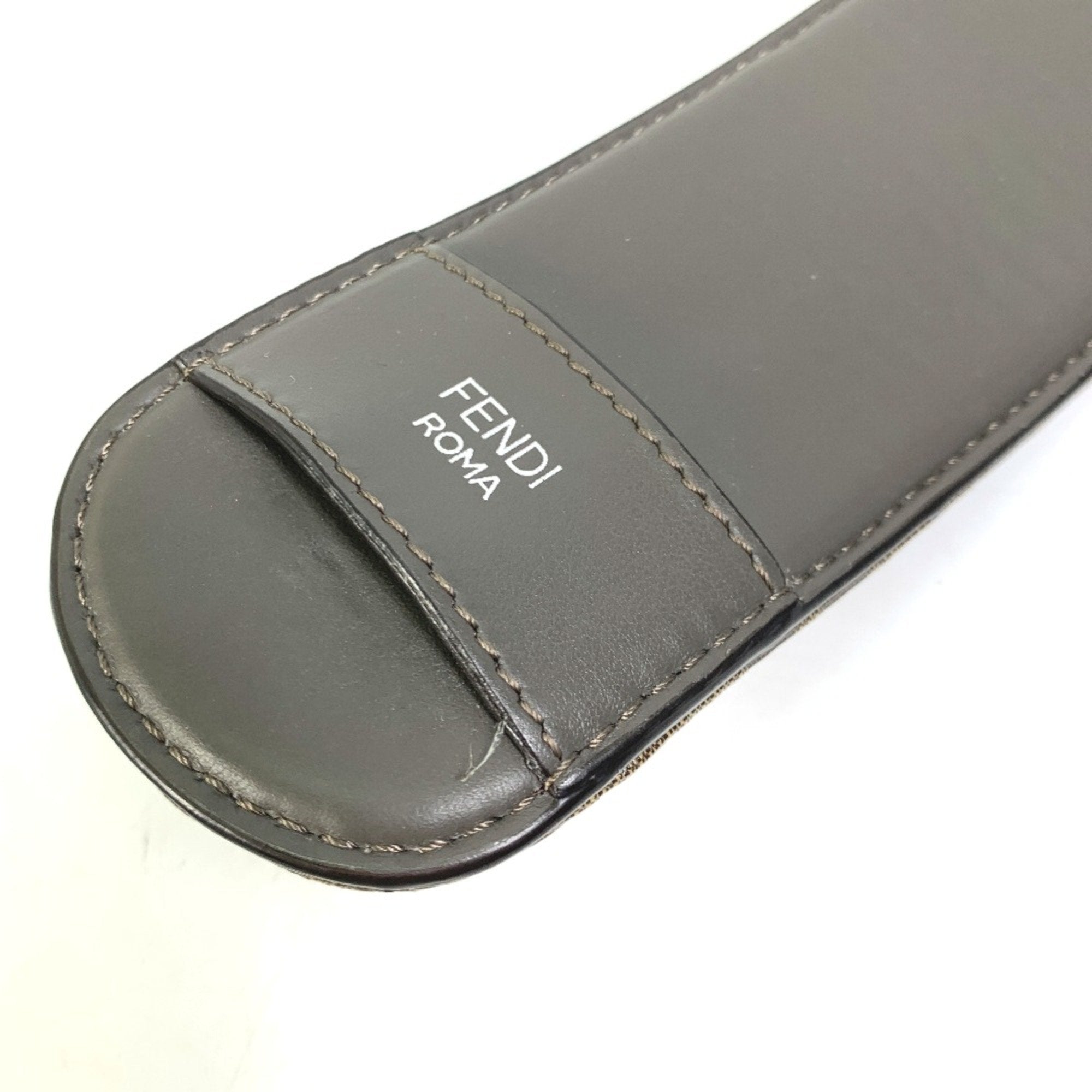 Fendi Brown Cloth Chain/Shoulder Wallet