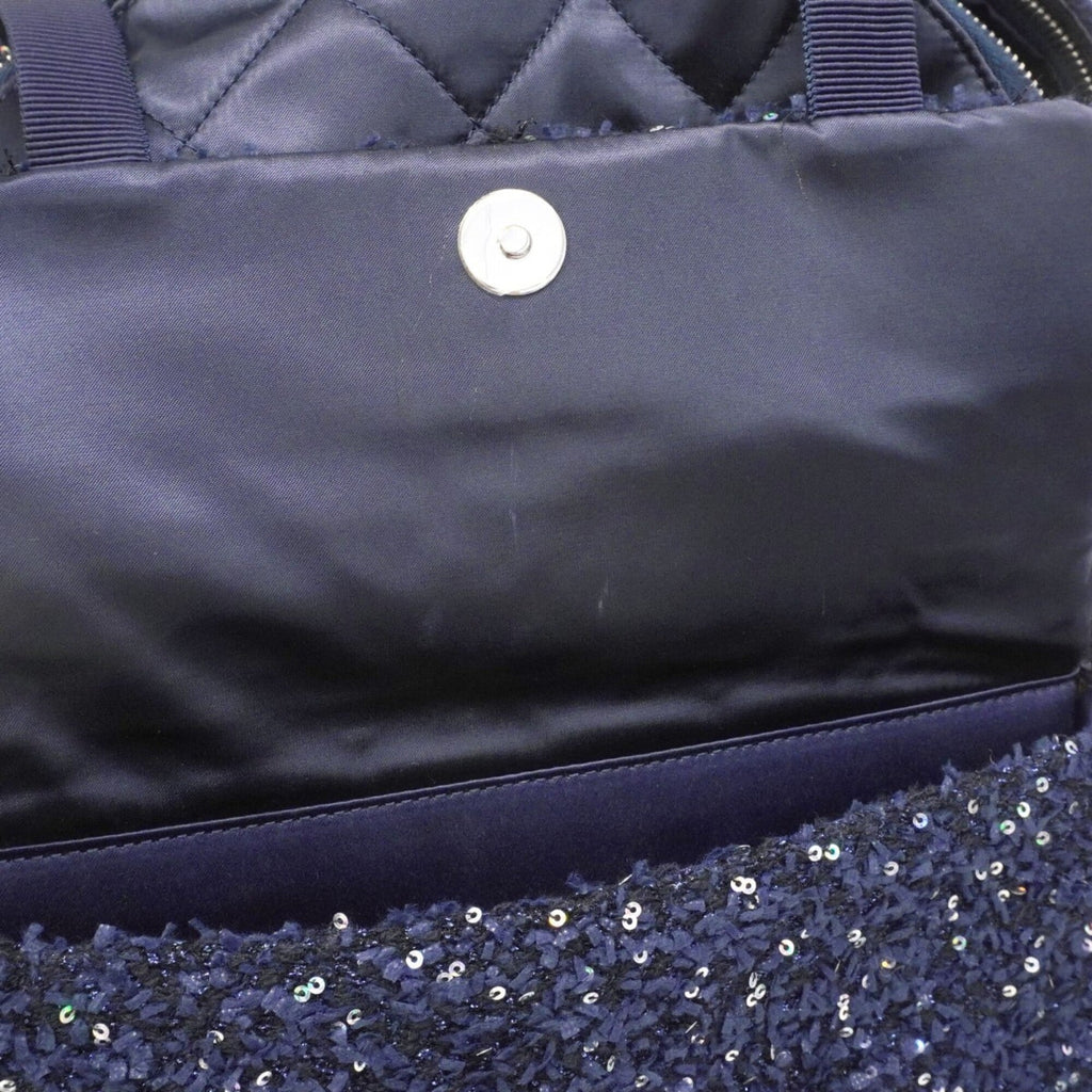 Chanel Navy Nylon Tweed Backpack