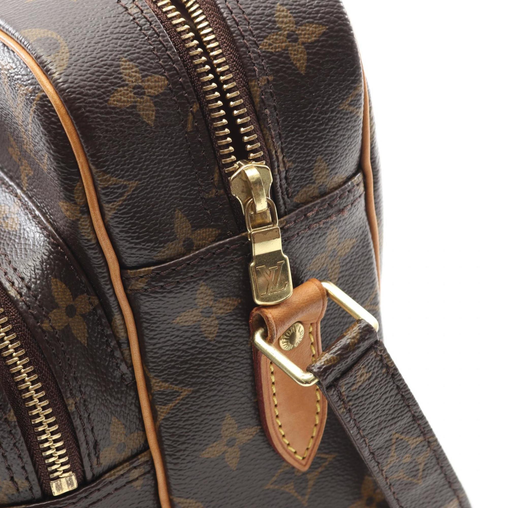 Louis Vuitton Brown Coated Canvas Leather Shoulder Bag