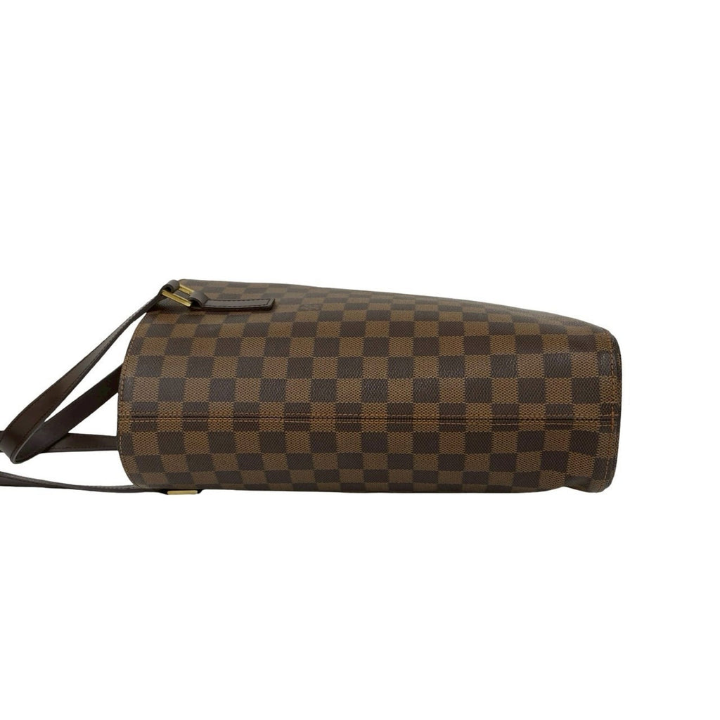 Louis Vuitton Brown Leather Pvc Handbag Tote Bag