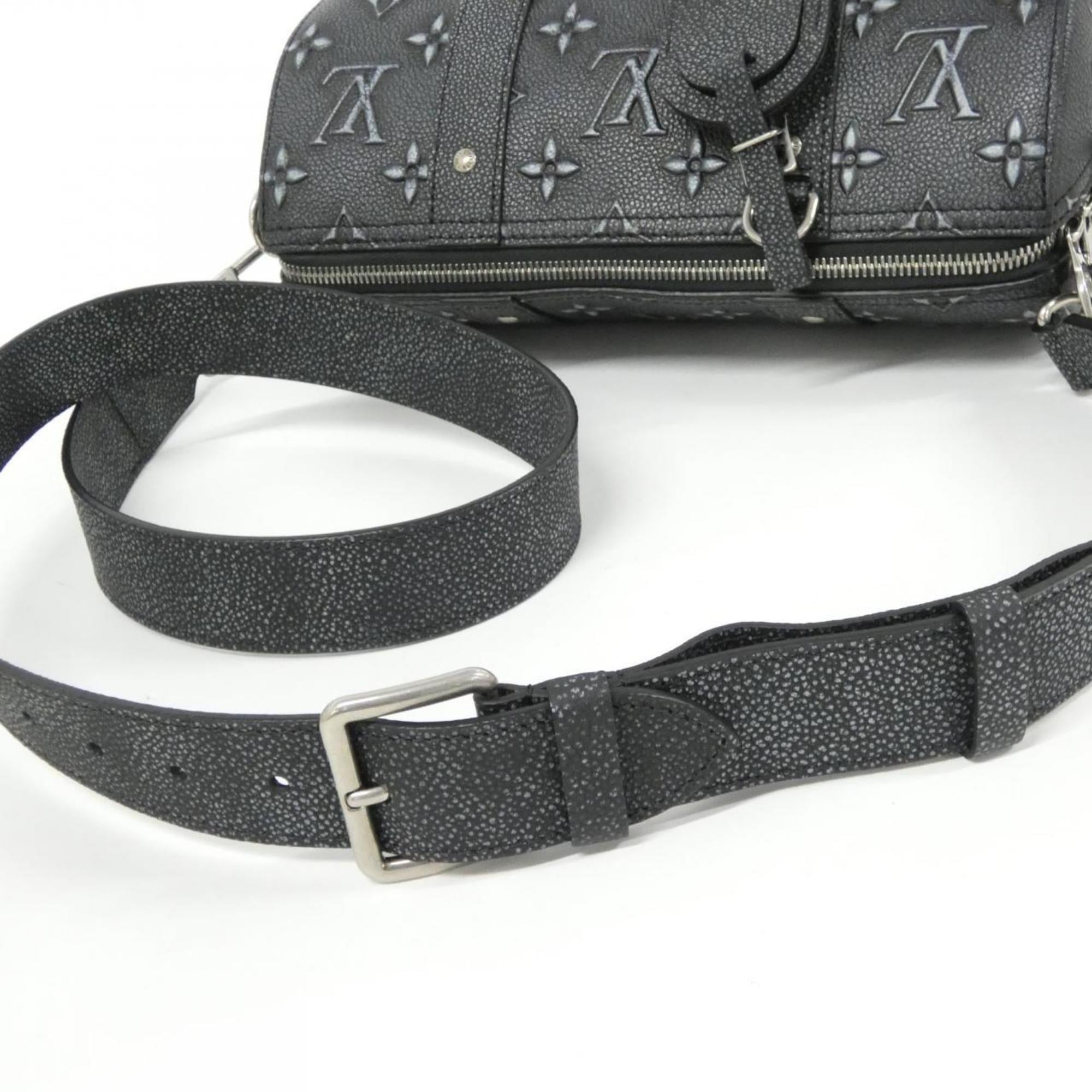 Louis Vuitton Charcoal Dark Gray Leather Shoulder Bag